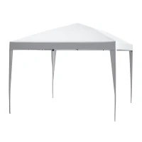 Outsunny Tonnelle de jardin extérieur 3x3m Tonnelle pliante Pop up Tente Pliable Barnum de Jardin Pliant Anti-UV + Sac de Transport Acier Oxford Blanc(m-1)