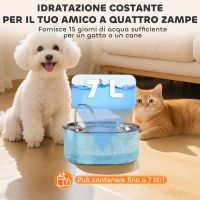 PawHut Fontanella per Gatto da 7L con Luce LED e Spazzola, in Acciaio Inox 304, 32x22.1x22.3 cm, Argento(m-6)