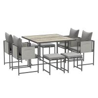 Garden Dining Set 110L x 110W x 75Hcm Grey