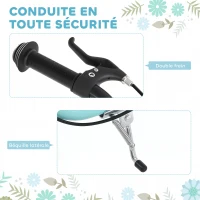 HOMCOM Trottinette pour enfants 5 à 12 ans 2 roues, patinette enfant avec hauteur réglable 120 x 58 x 85-95 cm bleu(m-7)