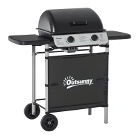 Outsunny 2 x 2.8kW Burner Gas BBQ - Grey(m-10)