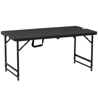 Outsunny Table de jardin rectangulaire pliable camping pour 4 personnes hauteur réglable 118 x 60 x 74 cm