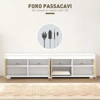 HOMCOM Set 2 Pezzi in Truciolato, Mobile TV max 70" 160x39x43 cm e Mobile Multiuso a Parete 80x35x40 cm(m-6)