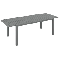 Outsunny Table de jardin extensible en aluminium rectangulaire 6 - 8 personnes, dim. 180/240L x 94l x 73H cm, gris(m-11)