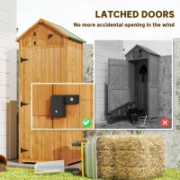 Outsunny Garden Shed Wood Outdoor Garden Tool Storage Unit with 3 Detachable Shelves, 77 x 54.2 x 179cm,  Brown(m-7)