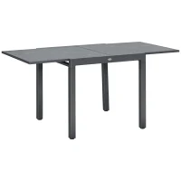 Outsunny Aluminium and Steel Expanding Six-Seater Garden Table - Grey(m-10)