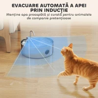 PawHut Fântână pentru Pisici 7L cu LED, 30,5x31,2x19,3 cm, Argintie(m-8)