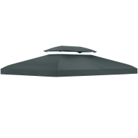 Outsunny Toile Pavillon 3x4m Polyester Gris Haute Densité