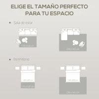 HOMCOM Alfombra Lavable en Lavadora Pelo Corto 170x120 cm Estilo Moderno Tapete para Sala de Estar Dormitorio Comedor Crema(m-7)