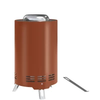 Outsunny Smokeless Fire Pit, 16 x 16 cm Stainless Steel Portable Wood Burning Firepit with Poker, Wood or Pellet Fuelled Tabletop Fire Pit for Garden Camping Bonfire Party, Red(m-10)