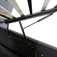 King Upholstered Bed with Charging Station, Adjustable Bedside Shelf, Velvet Hydraulic Storage Bed with Reading Light, 237L x 207W x 109H cm, Grey(m-10)