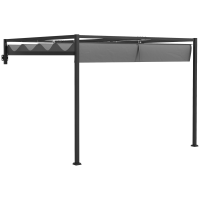 Outsunny Pergola Inclinata cu Acoperis Retractabil