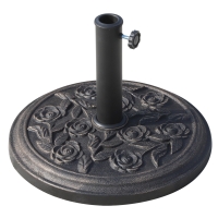 Outsunny 9kg Garden Parasol Base, Round Resin Cast Iron Effect Sun Umbrella Base, Outdoor Umbrella Stand for 38mm or 48mm Outdoor Umbrella Poles, Bronze Tone