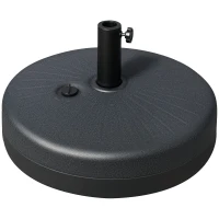 Outsunny Base de Chapéu de Sol de Jardim Recarregável de Água 22kg Suporte de Chapéu de Sol Redondo para Mastros de 38mm/48mm Portátil para Terraço Pátio Ø51x28cm Preto(m-10)