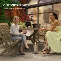 Outsunny Smokeless Fire Pit, 16 x 16 cm Stainless Steel Portable Wood Burning Firepit with Poker, Wood or Pellet Fuelled Tabletop Fire Pit for Garden Camping Bonfire Party, Silver Tone(m-7)