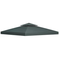 Outsunny Gazebo Roof Replacement, for 3 x 3(m) Frames - Grey(m-10)