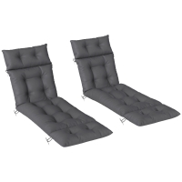 Lounge Chair Cushion Set of 2 190L x 56W x 10D cm Dark Grey