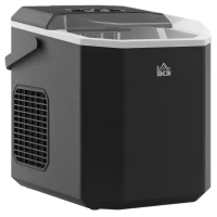 HOMCOM Aparat de Gheata Portabil, cu Autocuratare, Negru(m-1)