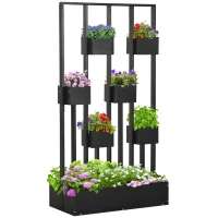 Outsunny Jardinière surélevée avec treillis en bois pour plantes, légumes, fleurs ou herbes aromatiques, dim. 90L x 45L x 170H cm(m-10)
