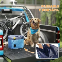 PawHut Piscina para Perros Grandes Plegable con Aspersor de PVC Antideslizante Resistente al Desgaste Ø120x30 cm Azul Claro(m-7)