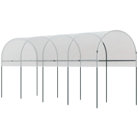 Outsunny Pflanzenschutzdach, gewölbtes Dach, Stahlrahmen, robuste Plane, weiß, 4x1,2x1,7m