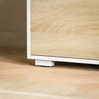 HOMCOM Set de 2 Piese pentru Televizor cu Dulap de Perete, Unitate de Divertisment Independenta pentru Televizoare de 70 de inci, cu Rafturi Reglabile si Gauri pentru Cabluri, Natur(m-8)