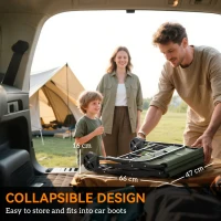 Outsunny 62L Festival Trolley on Wheels, Garden Folding Trolley Cart, 120kg Heavy Duty Collapsible Folding Wagon with Adjustable Handle and Carrying Bag for Beach, Camping, Festival, Green(m-6)