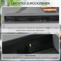 Outsunny Gartentisch ausziehbar Outdoortisch Erweiterbarer Buffettisch, wetterbeständig, 160 cm × 80 cm × 75 cm, Schwarz(m-5)