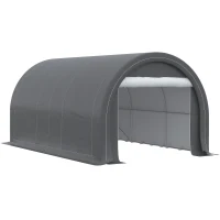 Outsunny Tenda Garagem 5x3 m Tenda para Carro Anti-UV com Tecido de PE Desmontável e Estrutura de Aço Galvanizado Cinza(m-1)