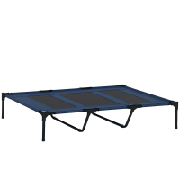 PawHut Hundebett, faltbar, Outdoor-Hundebett, erhöhter Stand, 122 cm x 92 cm x 23 cm, Blau + Schwarz