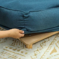 PawHut Cama Elevada para Perros con Patas de Madera y Cojín Lavables Cama para Mascotas Carga 30 kg 96x66x24 cm Azul(m-8)