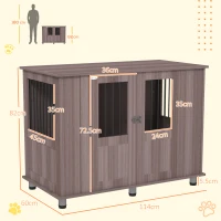 PawHut Dog Crate Table for Medium and Large Dogs with Magnetic Door for Indoor Use, 116 x 60 x 87 cm, Purple(m-3)