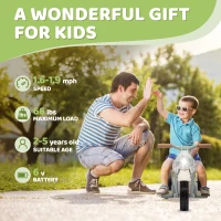 AIYAPLAY Elektrische Kindermotor, 6V met Muziek en Bubbels, 2,5-3 km/u, voor 2-5 Jaar(m-7)