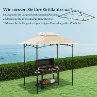 Outsunny Ersatzplane für Gartenpavillon, Grillpavillon-Ersatzdach für 152 x 244 cm Gestelle, UPF50+ Schutz, Polyester, Beige(m-2)