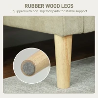 HOMCOM Two-Seater Velvet-Feel Sofa - Beige(m-6)