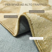 HOMCOM Tappeto Moderno da Soggiorno e Salotto, Ipoallergenico e Lavabile con Effetto 3D, 230x160 cm, Giallo(m-6)