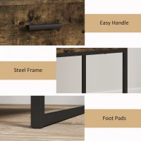 HOMCOM Modern Bedside Table - Rustic Brown(m-6)