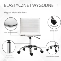 HOMCOM Fotel fryzjerski Krzesło salonowe Krzesło obrotowe Oparcie Z regulacją wysokości Stal PU biały(m-6)