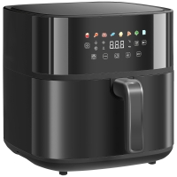 HOMCOM Friteuse à air 8 L air fryer 1700 W 8 programmes, écran tactile LED, température réglable et minuterie, noir