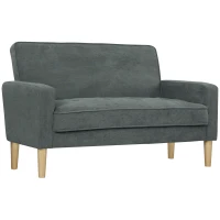 HOMCOM Two-Seater Velvet-Feel Sofa - Grey(m-11)