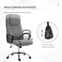 HOMCOM Krzesło biurowe krzesło do komputera z funkcją kołysania z regulacją wysokości sztuczny len(m-4)
