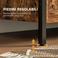 HOMCOM Cassapanca in Legno da 95L Stile Industriale con Coperchio e Cerniera di Sicurezza, 80x40x49cm, Marrone(m-6)