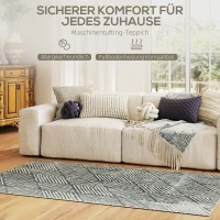 HOMCOM Dywan do salonu w nowoczesnym stylu, zmywalny dywan 150 x 80 cm Ciemnoszary(m-4)