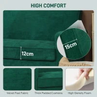 HOMCOM Two-Seater Velvet-Feel Sofa - Green(m-4)