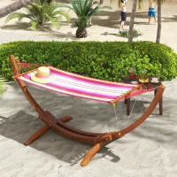 Outsunny Amaca da Giardino con Supporto, Max 120kg, Legno, 320x118x120 cm(m-2)