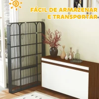 PawHut Parque para Animais de Estimação com 8 Painéis 80x120 cm Parque para Cães Dobrável com Porta e Dupla Trava Preto(m-6)