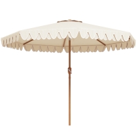 Outsunny Parasol Ø264cm Inclinable Anti-UV Polyester Crème