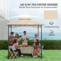 Outsunny Ersatzplane für Gartenpavillon, Grillpavillon-Ersatzdach für 152 x 244 cm Gestelle, UPF50+ Schutz, Polyester, Beige(m-3)