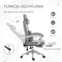 Vinsetto Fotel Biurowy Gamingowy Ergonomiczny Design Poliester, Pianka MDF Tworzywo(m-5)