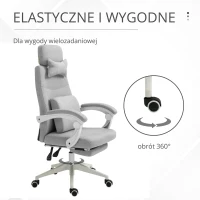 Vinsetto Fotel Biurowy Gamingowy Ergonomiczny Design Poliester, Pianka MDF Tworzywo(m-7)